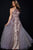 50822 High Halter Vintage Beaded Overskirt Gown