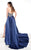 Rachel Allan Primadonna - 5087 Embellished Strapless A-line Gown In Blue and Neutral