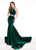 Rachel Allan Primadonna - 5088 Embellished High Halter Mermaid Dress In Green