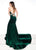 Rachel Allan Primadonna - 5088 Embellished High Halter Mermaid Dress In Green