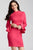 Jovani High Neck Long Bell Sleeve Sheath Dress 50898 - 1 pc Hot Pink In Size 4 Available