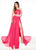 Rachel Allan Primadonna - 5090 Embellished Halter Chiffon A-line Dress In Pink