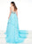 Rachel Allan Primadonna - 5092 Crystal Beaded Layered A-line Dress In Blue and Multi-Color