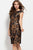 51001 Cap Sleeve Ruched Metallic Cocktail Dress