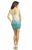 Lara Dresses - Scallop Pattern Scoop Neckline Sheath Dress 51006 in White and Blue