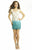Lara Dresses - Scallop Pattern Scoop Neckline Sheath Dress 51006 in White and Blue