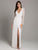 Lara Dresses - 51007 Beaded Deep V-neck Long Sleeve Sheath Dress In White