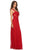 Eureka Fashion - 5101 Illusion Cutout Ruched Jersey Dress In Red