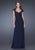 La Femme - Queen Anne Sheath Evening Gown 20487 In Blue