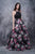Nina Canacci - 5106 Halter Floral Printed A-Line Dress In Black and Print