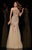 Angela & Alison - 51098 Sequined Straight Across Neck Trumpet Dress In Neutral
