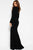 51109 Sleek Plunging V-neck Fitted Dress