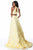Sherri Hill - 51116 Long Floral Appliqued Pageant A Line Dress In Yellow