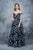 Nina Canacci - 5112 Off Shoulder Sheer Embellished A-line Dress In Blue