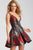 51178 Strappy Plunging Multi-Colored Cocktail Dress