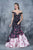 Nina Canacci - 5117 Off Shoulder Floral Ruffled Mermaid Dress In Black and Print