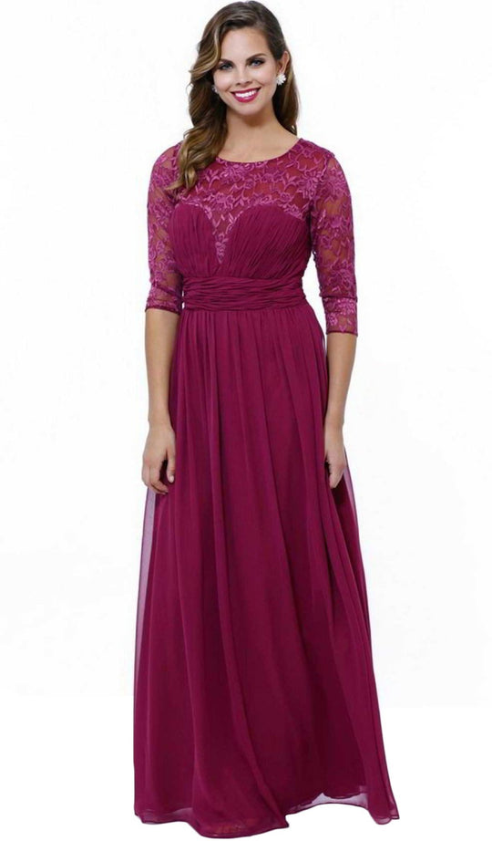 Illusion Sweetheart Long Evening Gown