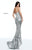 Sherri Hill - 51206 Sleeveless V Neck Fitted Beaded and Sequined Dress In Silver
