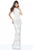 Sherri Hill - 51207 Embellished Halter Neck Sheath Dress In White