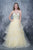 Nina Canacci - 5121 Sweetheart Lace Beaded Ruffle Tier Gown In Yellow and Floral