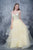 Nina Canacci - 5121 Sweetheart Lace Beaded Ruffle Tier Gown In Yellow and Floral