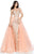 Sherri Hill - 51240 Flower-Appliqued Ballgown with Tulle Overskirt In Pink