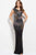 51250 Multi Beaded Cap Sleeve Evening Gown