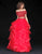 Sherri Hill - 51272 Dazzling Beaded Two Piece A Line Evening Dress In Red