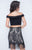 Nina Canacci - 513 Beaded Lace Off-Shoulder Fitted Dress With Fringes In Black