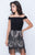 Nina Canacci - 513 Beaded Lace Off-Shoulder Fitted Dress With Fringes In Black
