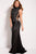 51307 Beaded High Neck Sheath Dress With Side Lace Up