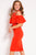 51308 Flutter Sleeve Cold Shoulder Sheath Dress