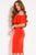 51308 Flutter Sleeve Cold Shoulder Sheath Dress