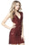Sherri Hill - 51362 Embellished Deep V-neck Sheath Cocktail Dress In Red