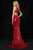 Sherri Hill - 51364 Beaded Plunging V-neck Sheath Dress In Red