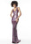 Sherri Hill - 51364 Beaded Plunging V-neck Sheath Dress In Purple