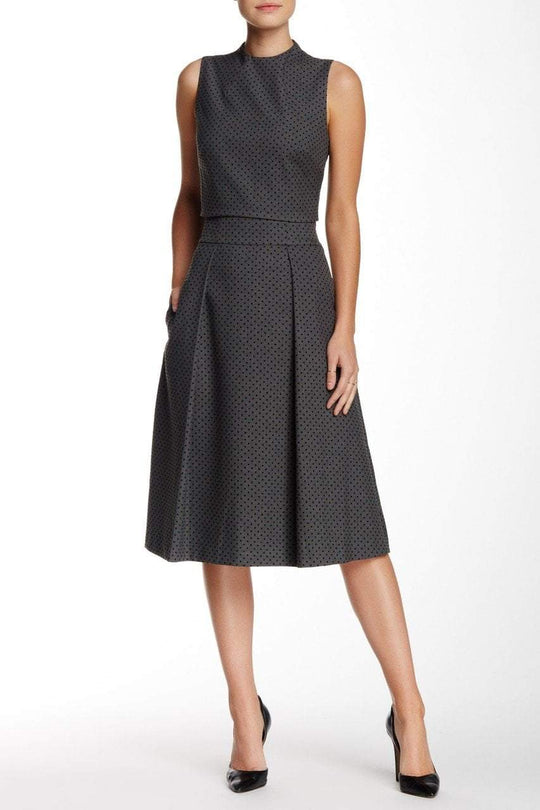 Donna Morgan - D3629M Dot Printed Two Piece Dress in Black and Print