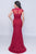 Nina Canacci - 5139 Lace Cap Sleeve V-neck Trumpet Dress In Red