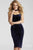 51420 High Neck Velvet Sheath Dress