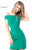 Sherri Hill - 51423 Neoprene Short Off The Shoulder Dress In Green