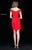Sherri Hill - 51425 Off Shoulder Short Fitted Beaded Dress In Red