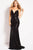 51429 V-Neck Laser Cut Detail Evening Gown
