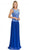 Lenovia - 5142 Lace Scoop Chiffon A-line Dress With Mini Train