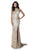 Sherri Hill - 51430 Sequined Halter Trumpet Dress With Train In Gold