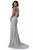 Sherri Hill - 51430 Sequined Halter Trumpet Dress With Train In Silver