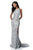 Sherri Hill - 51430 Sequined Halter Trumpet Dress With Train In Silver