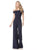 Sherri Hill - 51433 Off-Shoulder Jumpsuit In Blue
