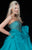 Sherri Hill - 51438 Strapless Beaded Bodice A-Line Dress In Blue and Green