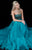 Sherri Hill - 51438 Strapless Beaded Bodice A-Line Dress In Blue and Green