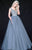 Sherri Hill - 51447 Embellished Wide V-neck Ballgown In Gray